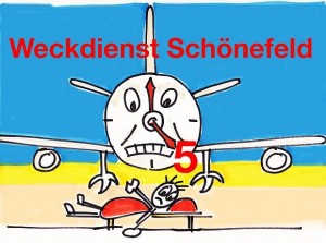 Plakat Fluglaerm: Weckdienst Schönefeld